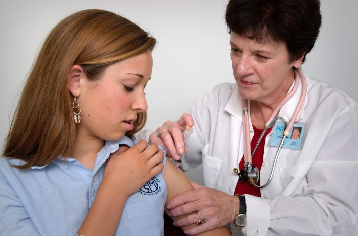 Vaccination of a girl: an example of active immunity
